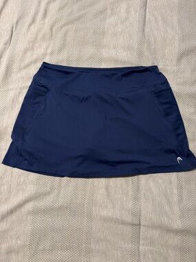 Women's Navy Blue Tennis Golf Pickleball Skirt Skort by HEAD. Size Large.